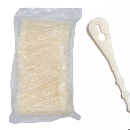 Cable Ties Unlimited Beaded Cable Tie, 6 in L, 75 lb Strength, 1.4 in Max Bundle Dia, Nylon 6/6, Natural, 1000PK Bead-6-75-9M
