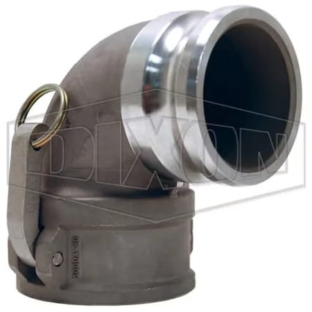 Dixon Type DA 90Deg Cam and Groove Elbow, 3 in, Male Adapter x Female Coupler, 316 SSss Steel 300DA-90SS