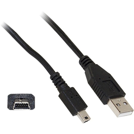 Cable Wholesale Mini USB 2.0 Cable, Black, Type A Male to 5 Pin Mini-B Male, 15 foot 10UM-02115BK