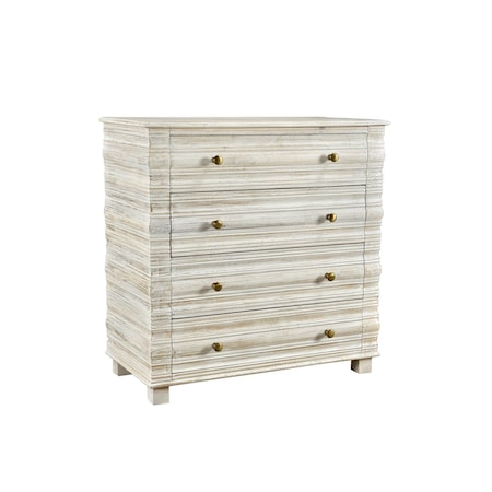 Homeroots 36" White Solid Wood Four Drawer Standard Chest 564521