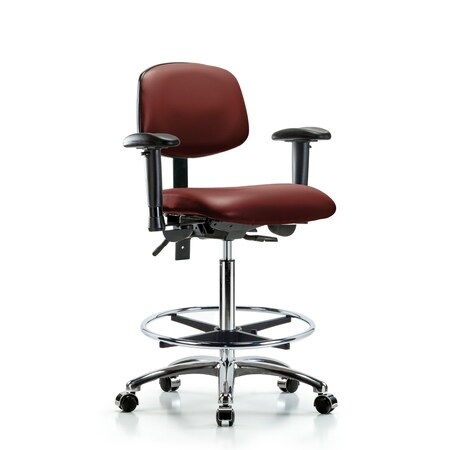 Blue Ridge Ergonomics Vinyl Chair, Vinyl, Adjustable Arms BR-VHBCH-CR-T1-A1-CF-CC-8815