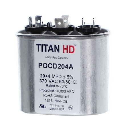 Diversitech 20+4MFD, 370V, Ovl Dual RunCap POCD204A