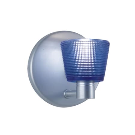 Gorgeousglow Single Light Wall Sconce, Satin Nickel Finish, Blue GO333928