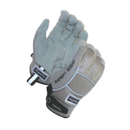Perfect Grip Mechanic Gloves, Deer Suede Leather, Adjustable Hook and Loop Closure Cuff, Gray, M, 1 PR PSS492G/M