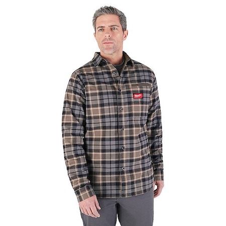 Milwaukee Tool Flannel Shirt, L, Gray, Men's M551G-L