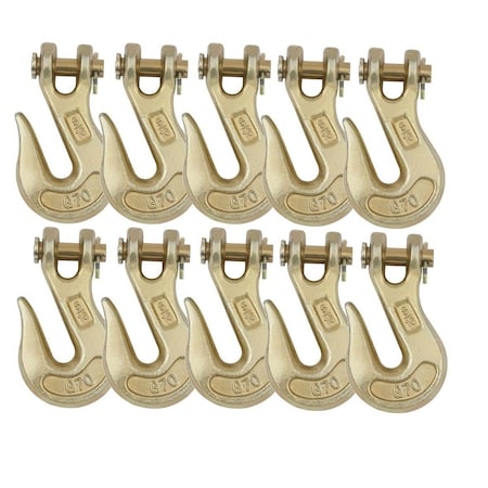 Mytee Products 5/16 Grade 70 Clevis Grab Hooks Wrecker Tow Chain Flatbed Truck Trailer, 10PK GH516x10