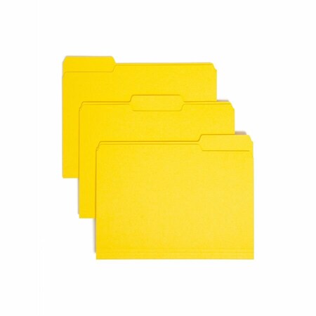 Smead INTERIOR FILE FOLDERS, 1/3-CUT TABS, LETTER SIZE, YELLOW, 100PK 10271