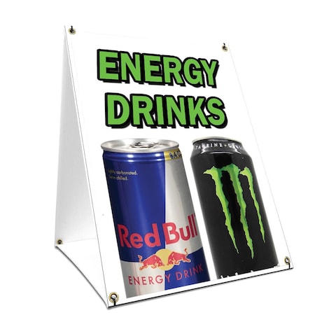 Signmission Energy Drinks, 36 Inch x 24 Inch A-frame Yard Sign, Plastic Sign SBC-2436-Energy Drinks