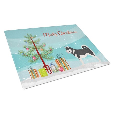 Carolines Treasures Alaskan Malamute Christmas Glass Cutting Board - Large BB8486LCB