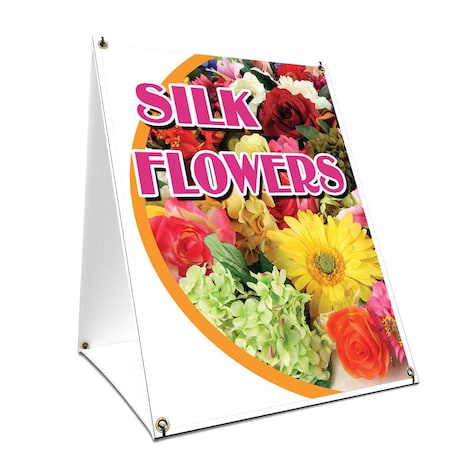 Signmission Silk Flowers, 24 Inch x 18 Inch A-frame Yard Sign, Plastic Sign SBC-1824-Silk Flowers
