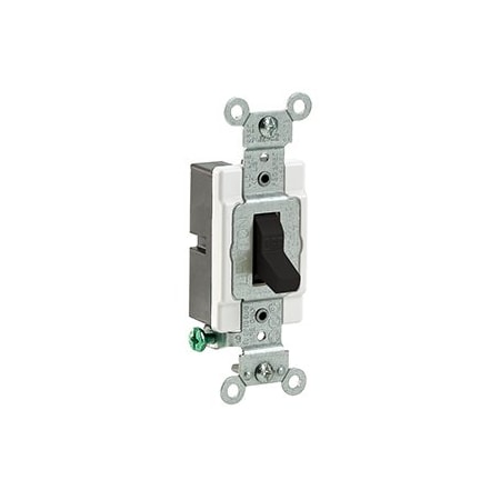 Leviton Toggle Switch, 15 Amp, 120/277 Volt, Black CS115-2E
