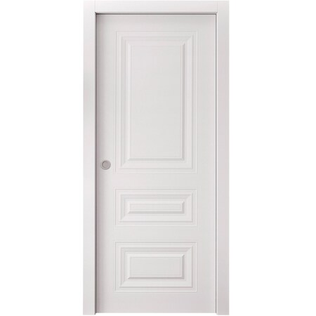 Sartodoors Sliding Pocket Door 32 x 96 inches, BASIC 9233 White, Kit Rail Hardware, Solid Wood Interior Bedr BASIC9233PD-SKIN-3296