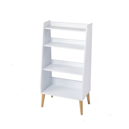 Homeroots 45" White Manufactured Wood Four Tier Etagere Bookcase 490165