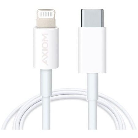 Axiom Lightning to USB-C M/M Adapter Cable - White 6ft LGMUSBCMW06-AX
