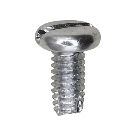 Auveco 8-32 x 3/8in Slotted Pan Head Type F Zinc Thread Cutting Screw, 100PK 5291