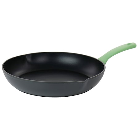 Oster Rigby 9.5 Inch Aluminum Nonstick Frying Pan in Green with Pouring Spouts 127541.01
