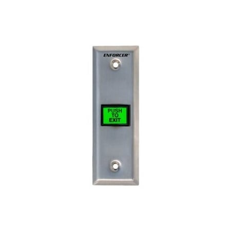 Seco Slim Illuminated Green Push-to-Exit Wall Plate SD-7103GC-PEQ