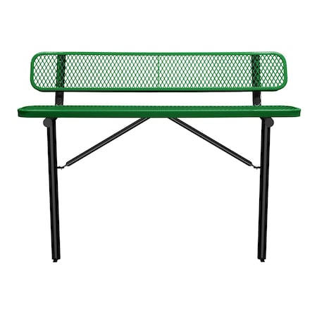 Leisure Craft Bench/Back, Ingroud Mount, 6ft., Green B6WBIG-GREEN
