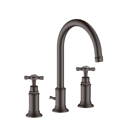 Axor Montreux Widespread Faucet 180 with Cross Handles and Pop-Up Drain, 1.2 GPM in Brushed Black Chrome 16513341