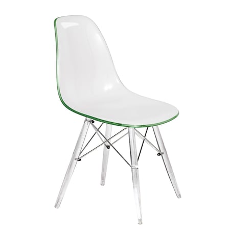 Leisuremod Dover Modern ABS Plastic Dining Side Chair with Metal Base EPC19WG