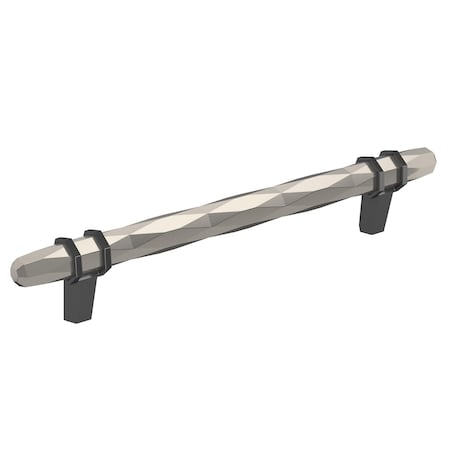 Amerock London 6-5/16 in 160 mm Center-to-Center Satin Nickel/Black Chrome Cabinet Pull BP36650G10BCR