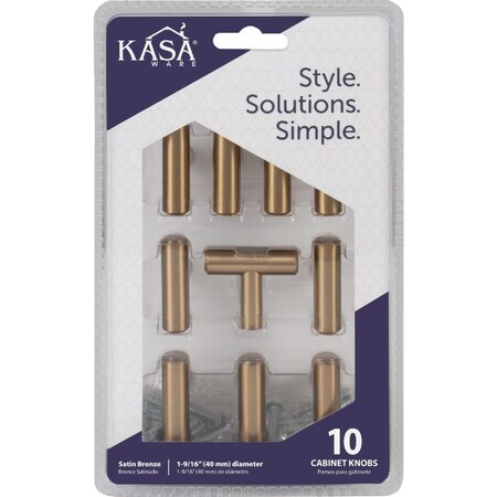 Hardware Resources KasaWare 1-1/2'' Overall Length Satin Bronze Cabinet T-Knob, 10PK K294SBZ-10