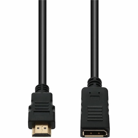 Add-On 8IN DISPLAYPORT FEMALE TO HDMI MALE BLACK ADAPTER CABLE MAX RESOLUTION UP HDMI2DISPLAYPORT