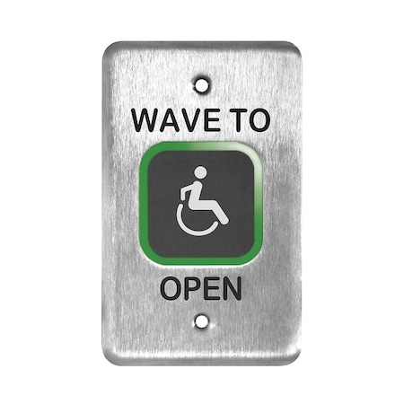 Lcn Heavy Duty Touchless Actuator, Single Gang, Text & Wheelchair Icon, Satin Stainless Steel Finish 8310-810SA