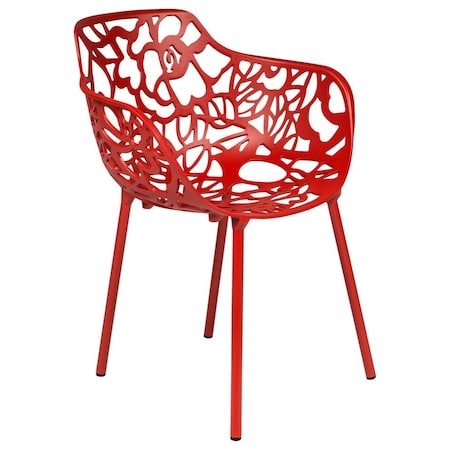 Leisuremod Modern Devon Aluminum Armchair, Red DCA23R