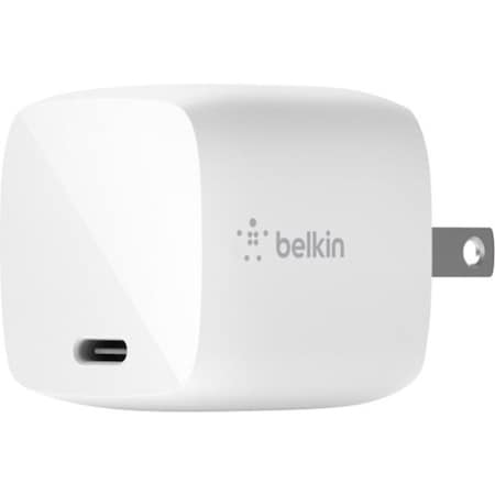 Belkin Belkin 30W USB-C GaN Wall Charger + 3.3ft 24 pin USB-C Cable - White - 3.30 ft Cable - White WCH001DQ1MWH-B6