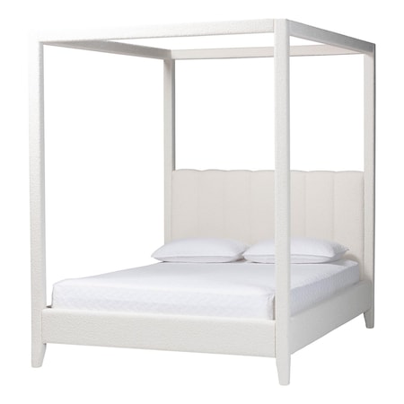 Baxton Studio Aerona Boucle Upholstered Canopy Bed, Queen 266-14520-ZORO