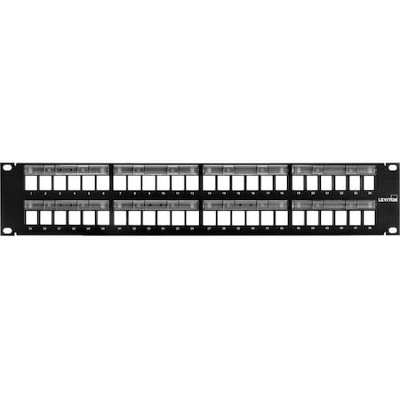 Leviton Quickport Patch Panel With Mag, Magnifying, Lens Label Holder 49255-L48