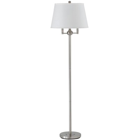 Homeroots 62" Nickel Four Light Traditional Shaped Floor Lamp With White Square Shade 526231