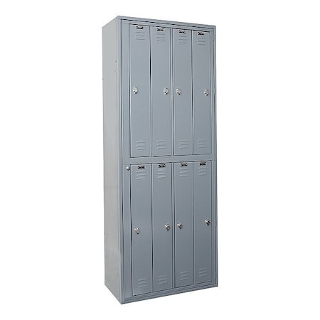 Hallowell Locker, Assembled, Dark Gray, Galvanized HUE214-8P-HG