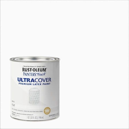 Rust-Oleum Painters Touch 2X Ultra Cover Premium Latex Paint Flat Wht 1 Qt. 1990502