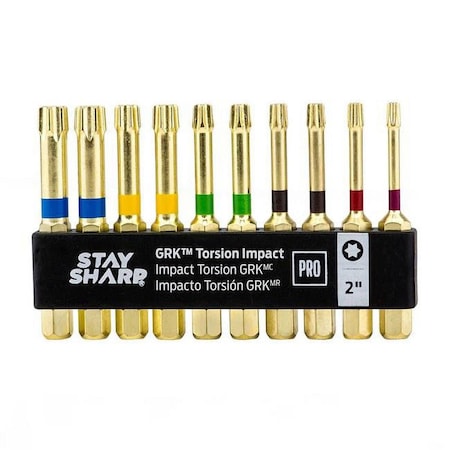 Stay Sharp 2 in. Assorted Torsion Impact Bit Clip GRK Torx Professional Screwdriver Bit - Recyclable, 10 Piece 76320