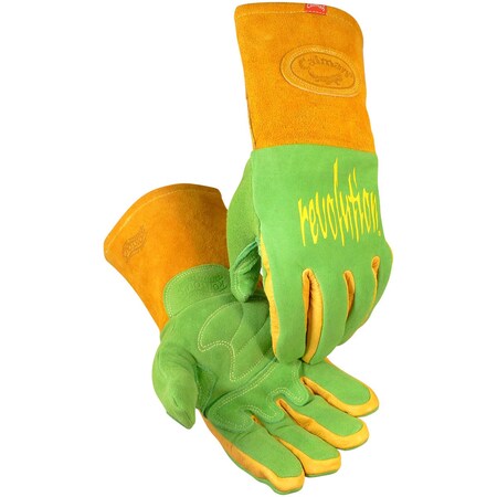 Caiman Premium Wasabi Green Split Deerskin MIG/Stick Welder's Glove with FR Foam/Fleece Insulation 25232