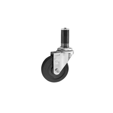 Service Caster 4'' SS Hard Rubber Wheel Swivel 1-3/8'' Expanding Stem Caster SCC-SSEX20S414-HRS-138