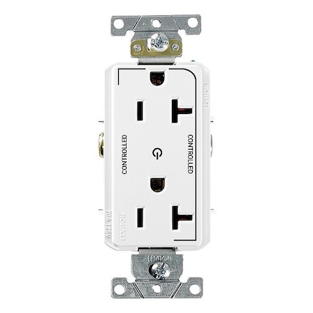 Leviton DPl Dup Rec 20A 125V 2MCtrl Self-Gr Wht 16352-2PW
