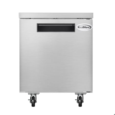 Koolmore 27 in. One-Door Commercial Undercounter Freezer in Stainless Steel with Casters, KM-UCF-1DSS KM-UCF-1DSS