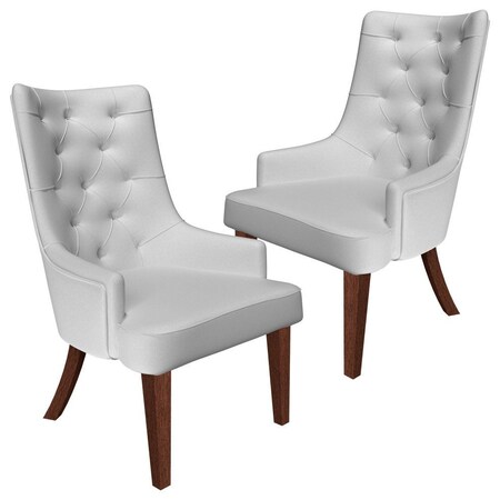 Leisuremod Spruce Collection Modern Wooden Dining Chair in Light Grey, 2PK SC24LGR2