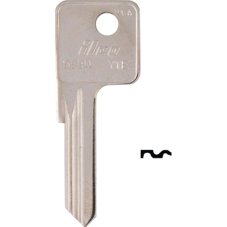 Kaba Ilco Yale Nickel Plated House Key, Y1E/999N, 10PK AL5291800B