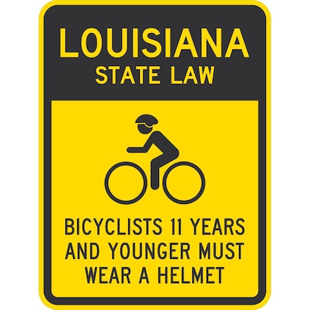 Lyle Bicyclists 11 Years And Younger Must Wear A Helmet (with Cyc, 18x24, Non-Reflective, Yellow G-11185-NA_18x24