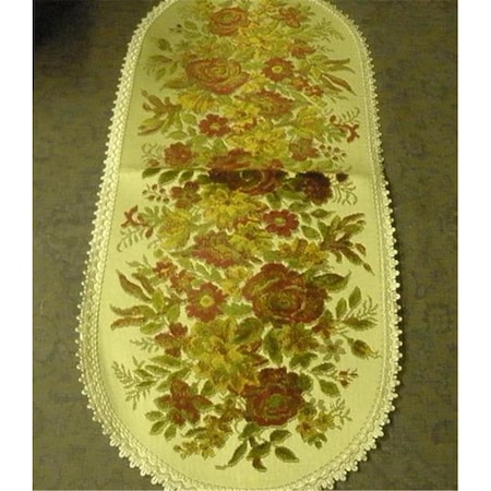 Fastfood 14 x 46 in. Begium Table Runner Baroque, Red FA994890