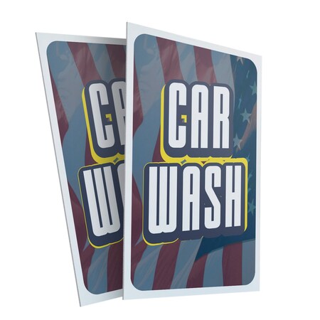 Signmission Car Wash, Plastic Signs Only 24 Inch x 36 Inch, Corrugated Plastic, 2PK CSB-2436-2PACK-30354