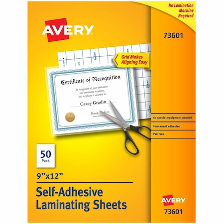 Avery Dennison Laminate Sheet, 9 x 12, PK50 73601