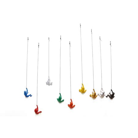 Homeroots Set of Nine Rainbow Resin Climbing Man Hanging Dimensional Sculpture, 9PK 358143