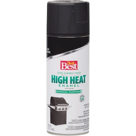 Do It Best Flat Black 12 Oz. High Heat Spray Paint 203298D