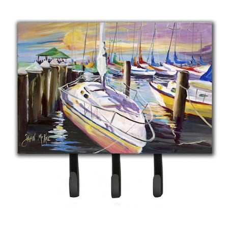 Carolines Treasures Sailboats At The Fairhope Yacht Club Docks Leash and Key Holder JMK1044TH68
