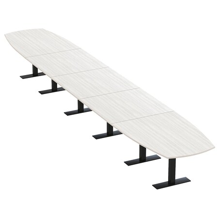 Skutchi Designs Arc Boat Conference Table With Power, 48 in W, 264 in L HAR-ABOT-48X264-T.BK-WA7976-NA